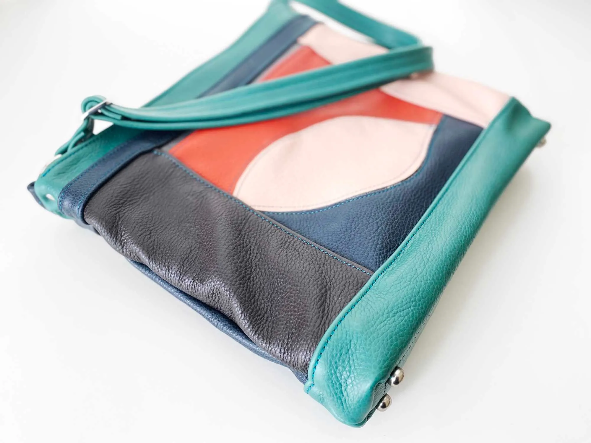 Packet Plus in Patchwork in Turquoise, Coastal Navy, Blush Rose, Rust Orange