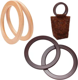 PandaHall Elite 4pcs Round Wooden Handles Replacement Purse Handbag Handle for Handmade Beach Bag Handbags Straw Bag Purse Handles