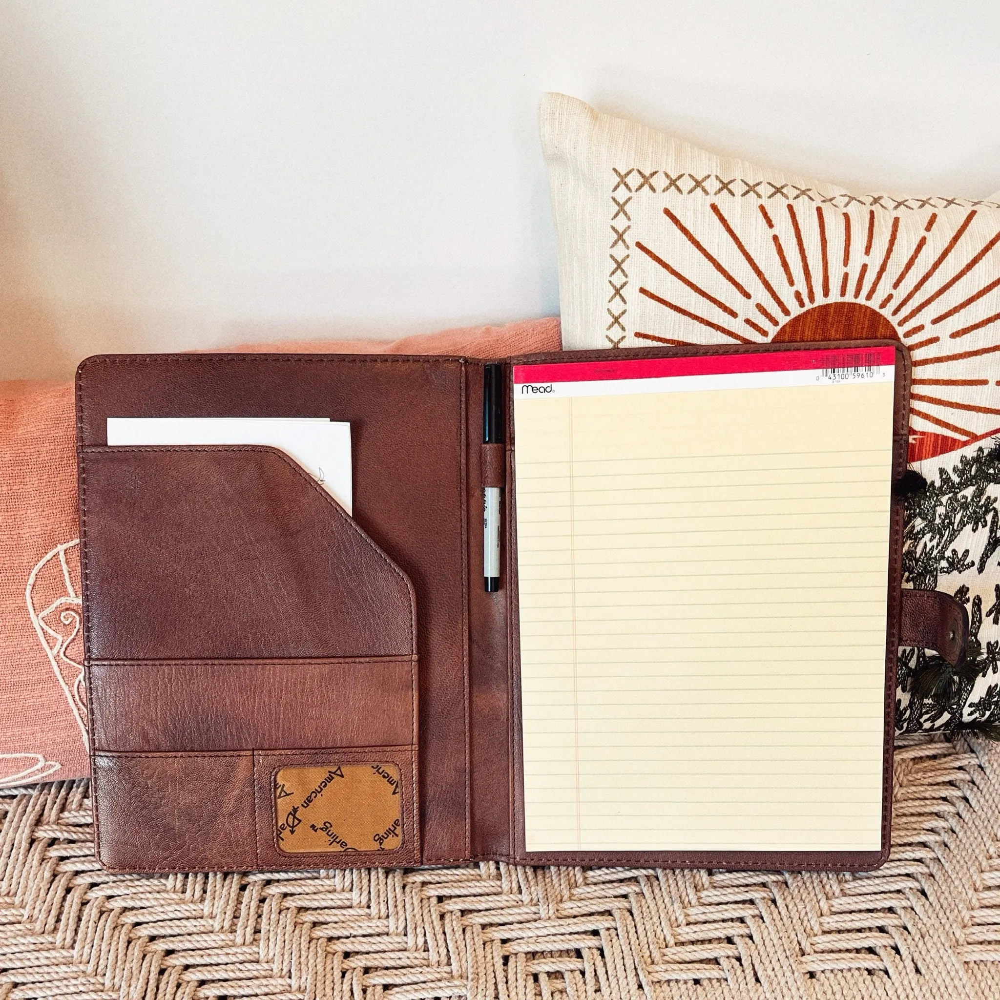 Park Hill Hand Tooled Leather Notebook Portfolio