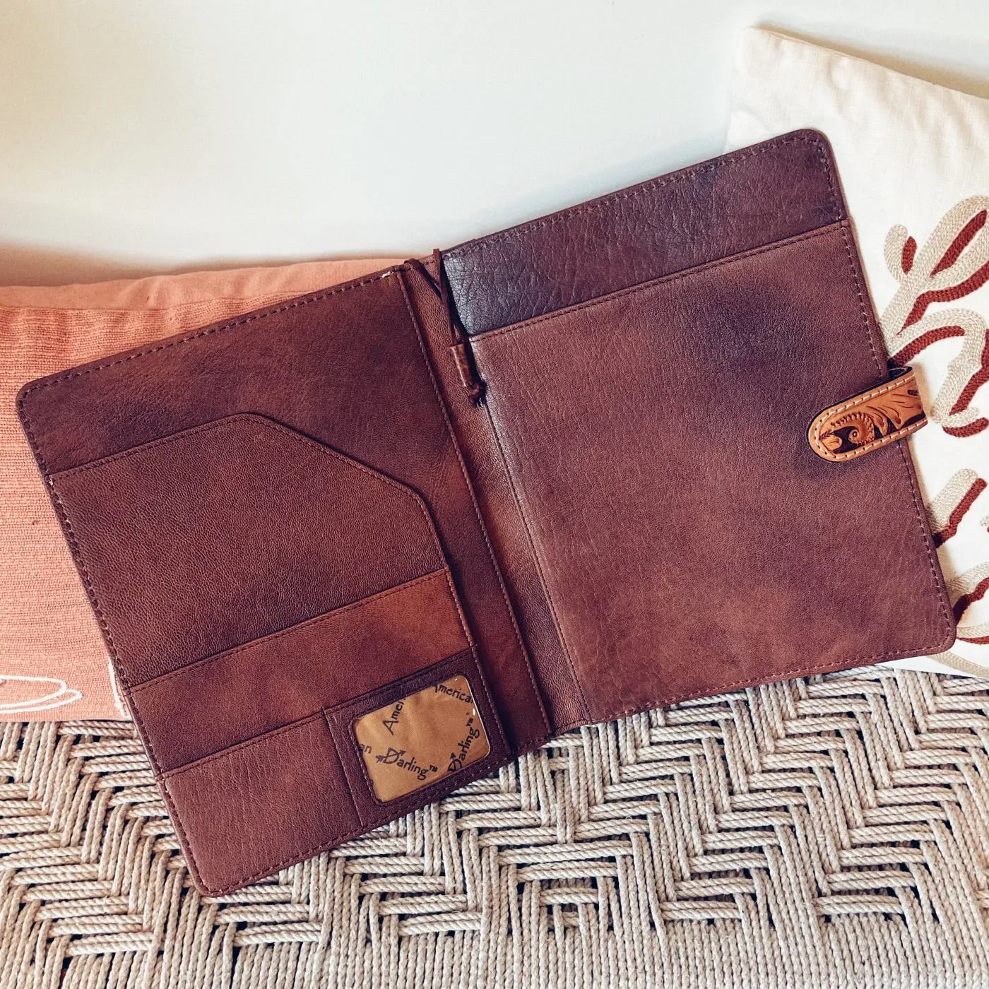 Park Hill Hand Tooled Leather Notebook Portfolio