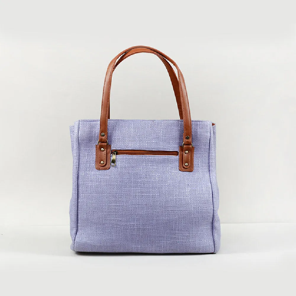 Pearly Purple three pocket tote bag