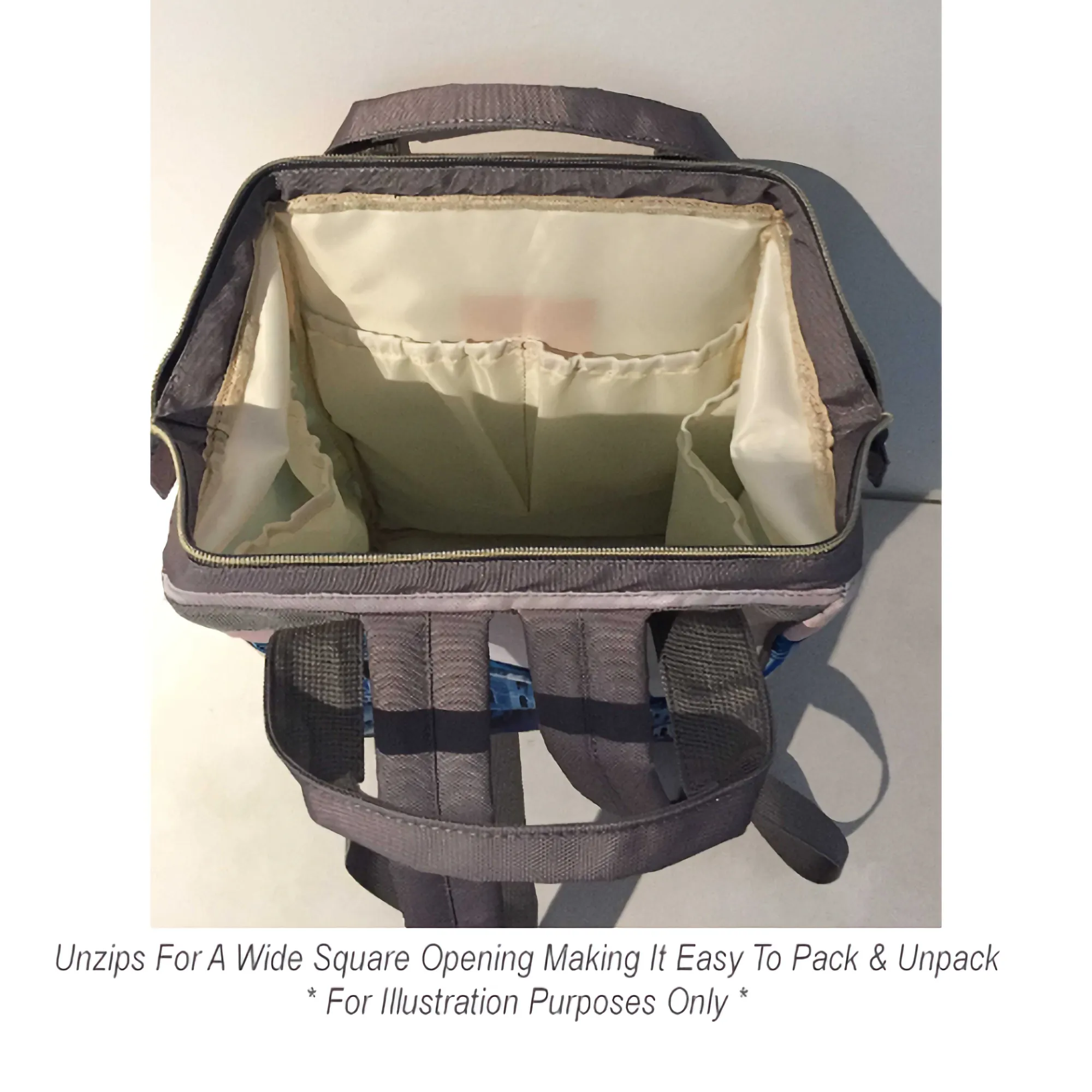 Personalized Diaper Bag Backpack - Patchwork Flower Buttons With Cream Label - Large Capacity and Waterproof