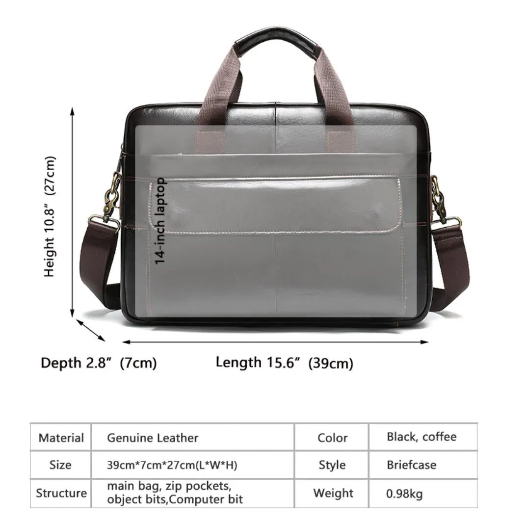 Personalized Men's Briefcase Computer Bag Messenger Bag Leather Business Handbag Gift For Him3857