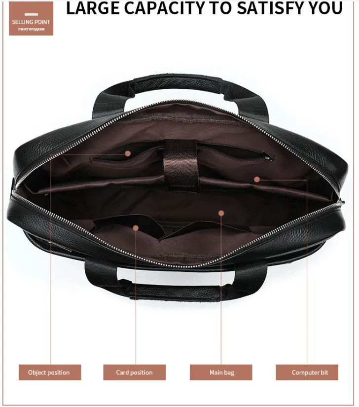 Personalized Men's Briefcase Computer Bag Messenger Bag Leather Business Handbag Gift For Him3857