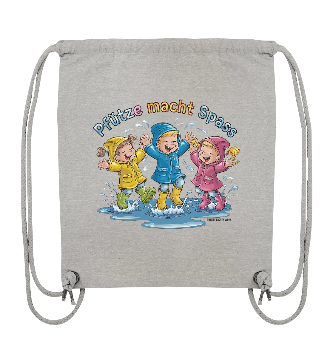Pfützen-Spaß: Kinder im Regen - Organic Gym-Bag