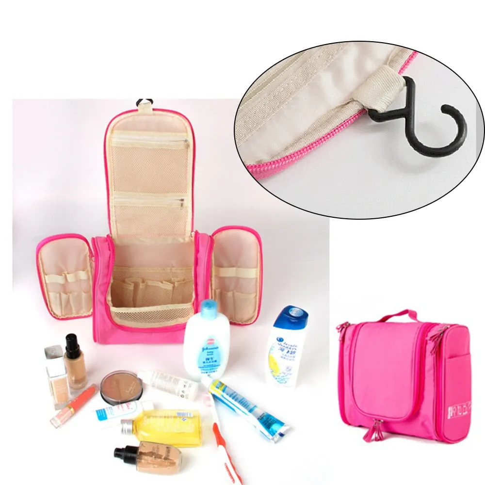 Pink Nurse Hanging Cosmetic MakeUp and Toiletry Bag Handbag Women Wash Pouch Hook Up Cosmetic Bags Travel Camping Toiletry Organizer Nurse Print Waterproof Make Up Case