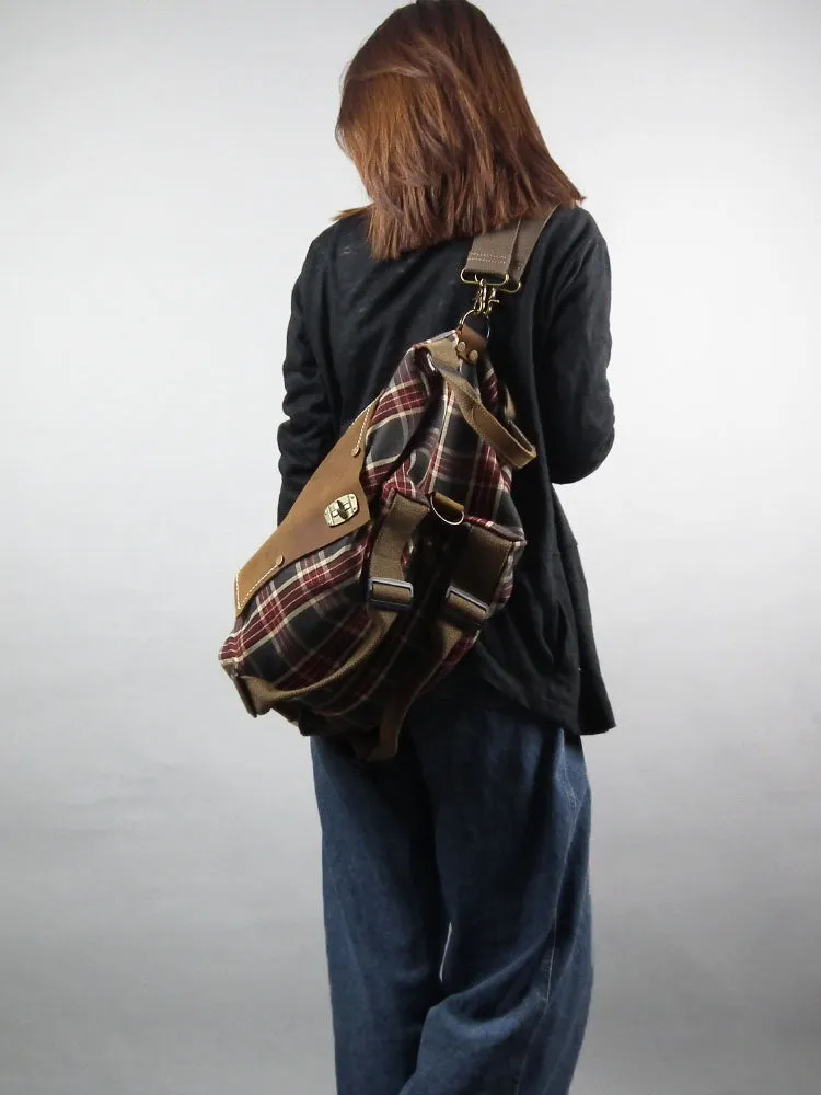 Plaid Messenger Bag