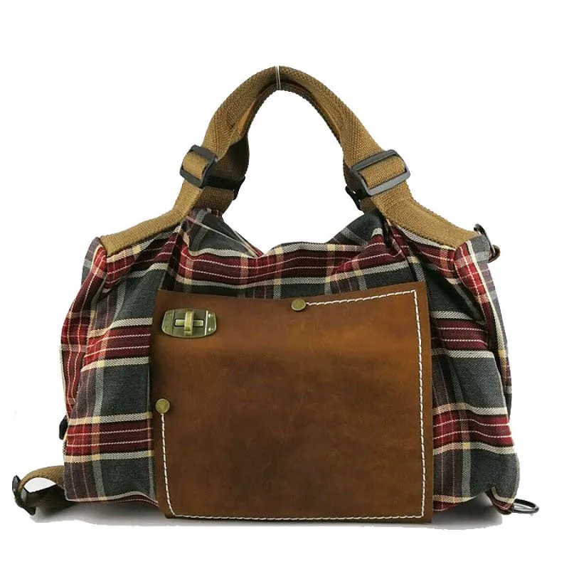Plaid Messenger Bag