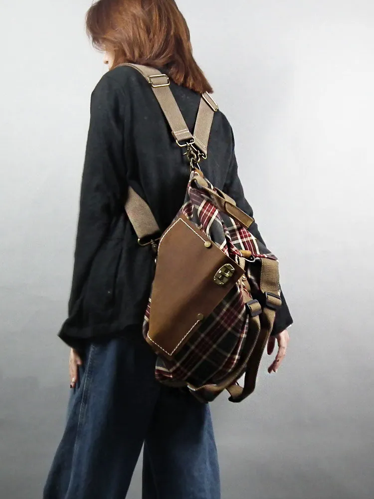 Plaid Messenger Bag