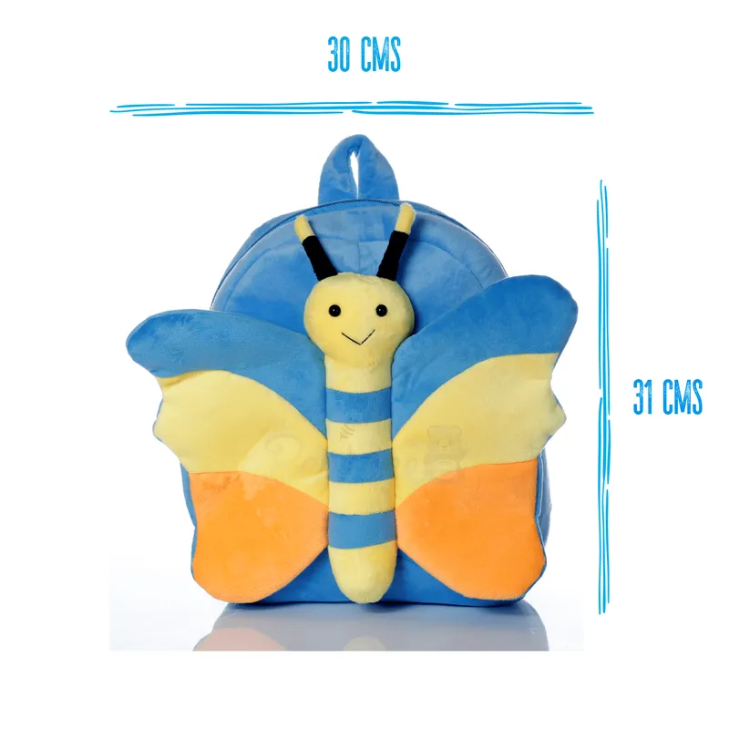 Plush Soft Butterfly Bag 30 Cms (Blue)