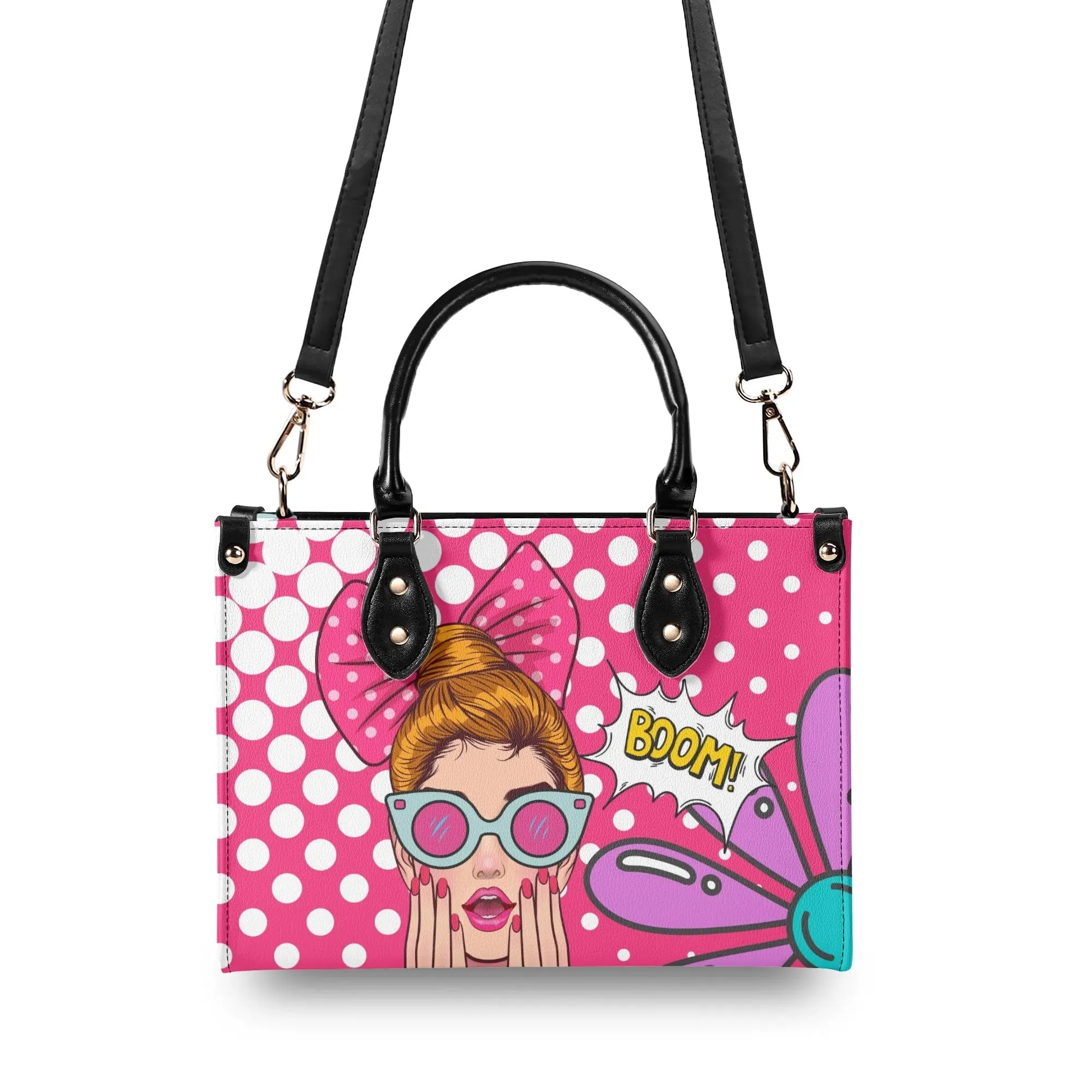 Pop Art Funky Fun Retro Reversible Handbag, Shoulder Bag