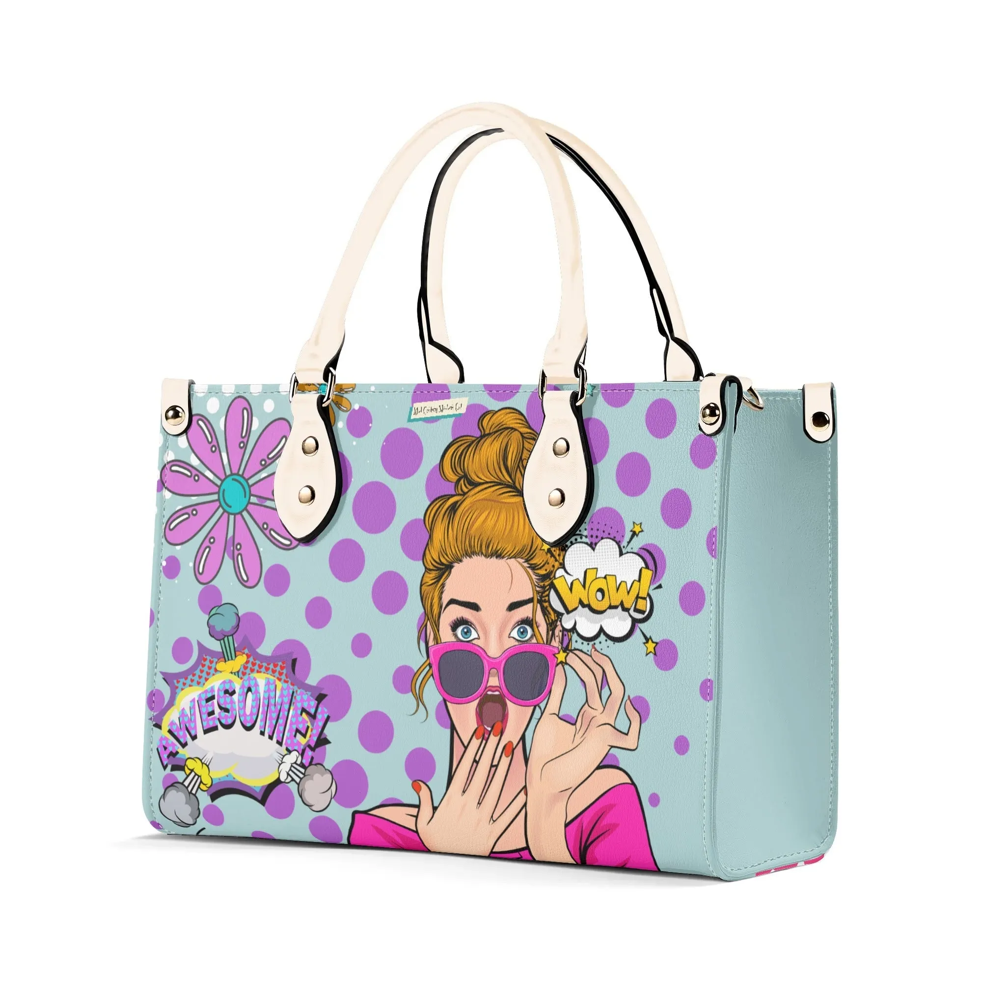 Pop Art Funky Fun Retro Reversible Handbag, Shoulder Bag