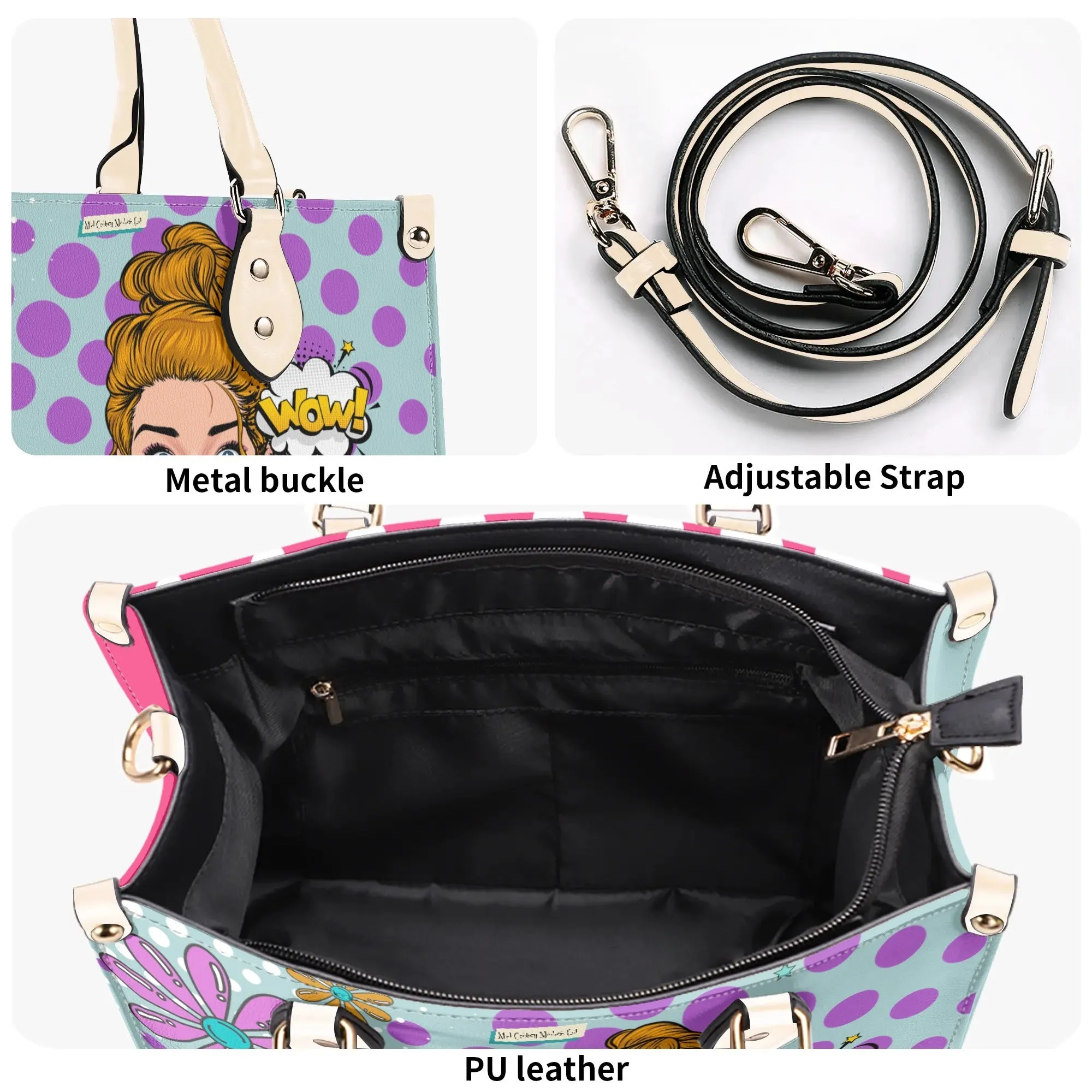 Pop Art Funky Fun Retro Reversible Handbag, Shoulder Bag