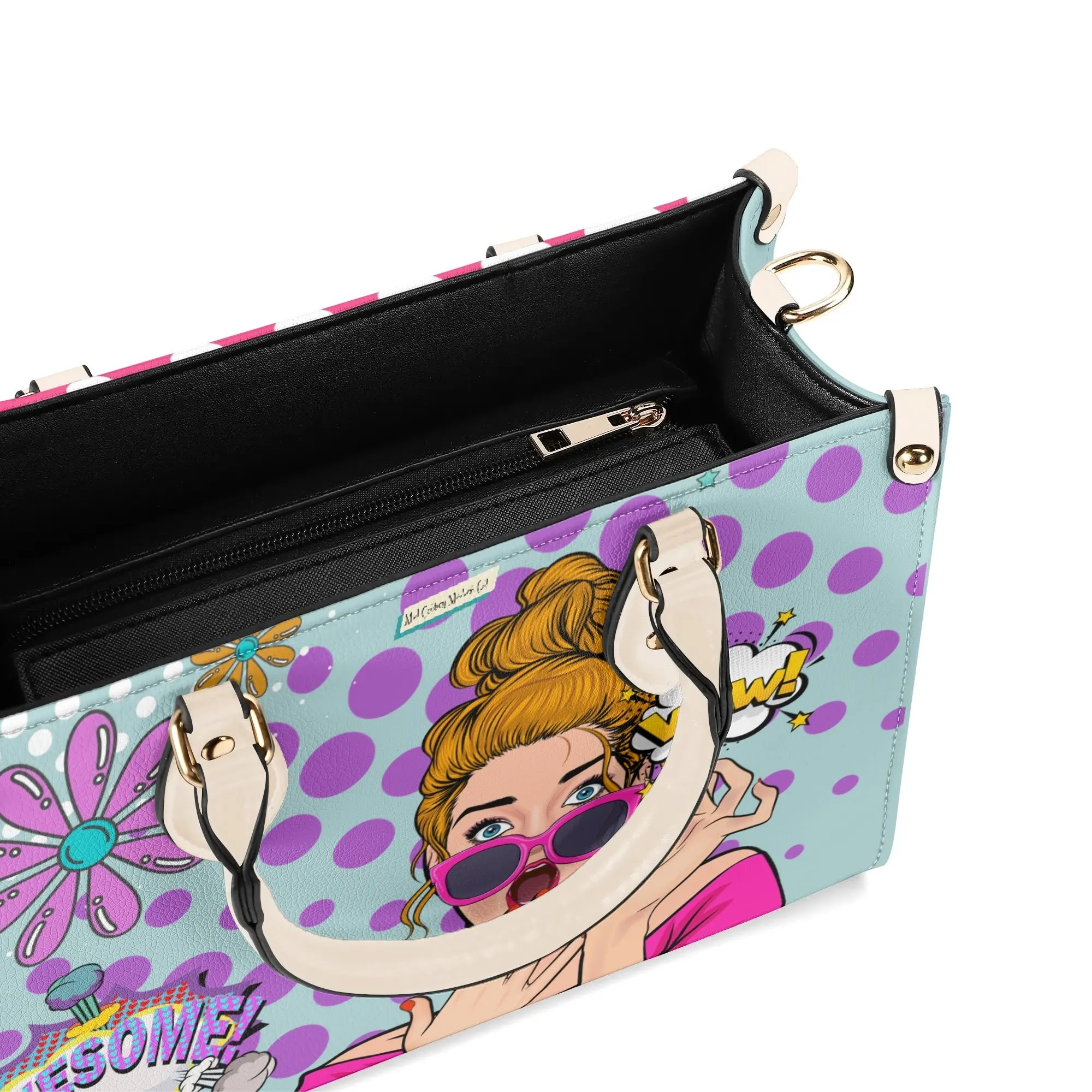Pop Art Funky Fun Retro Reversible Handbag, Shoulder Bag