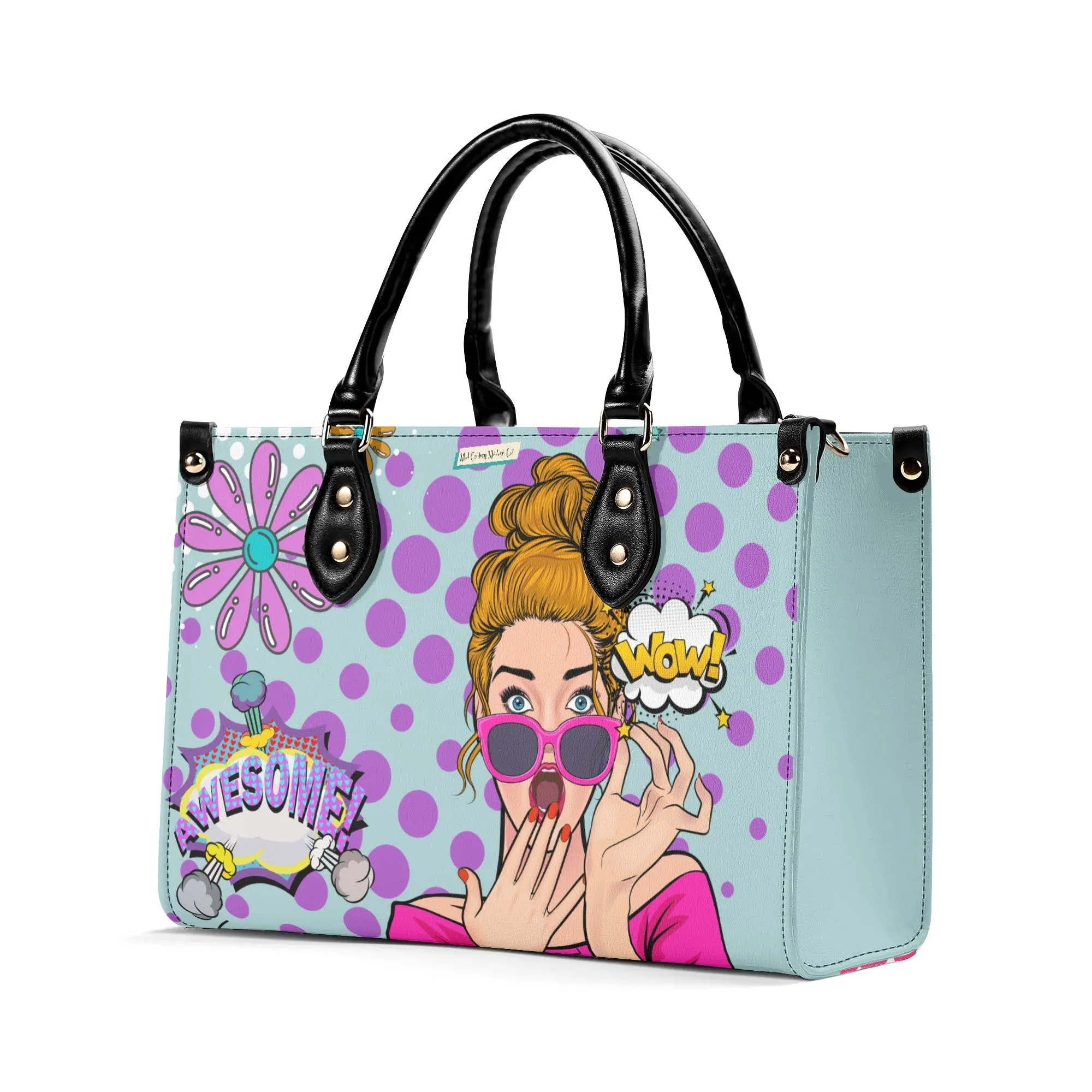 Pop Art Funky Fun Retro Reversible Handbag, Shoulder Bag