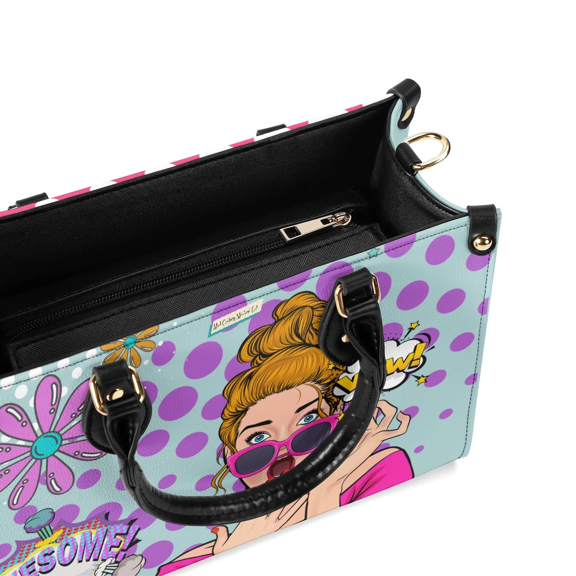 Pop Art Funky Fun Retro Reversible Handbag, Shoulder Bag