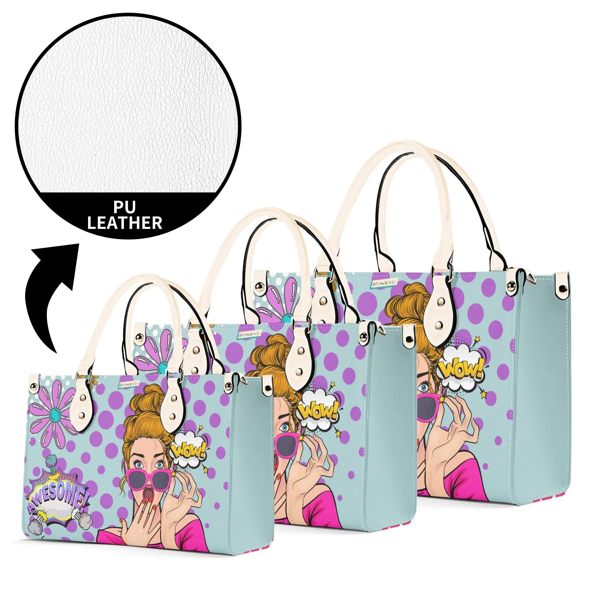 Pop Art Funky Fun Retro Reversible Handbag, Shoulder Bag