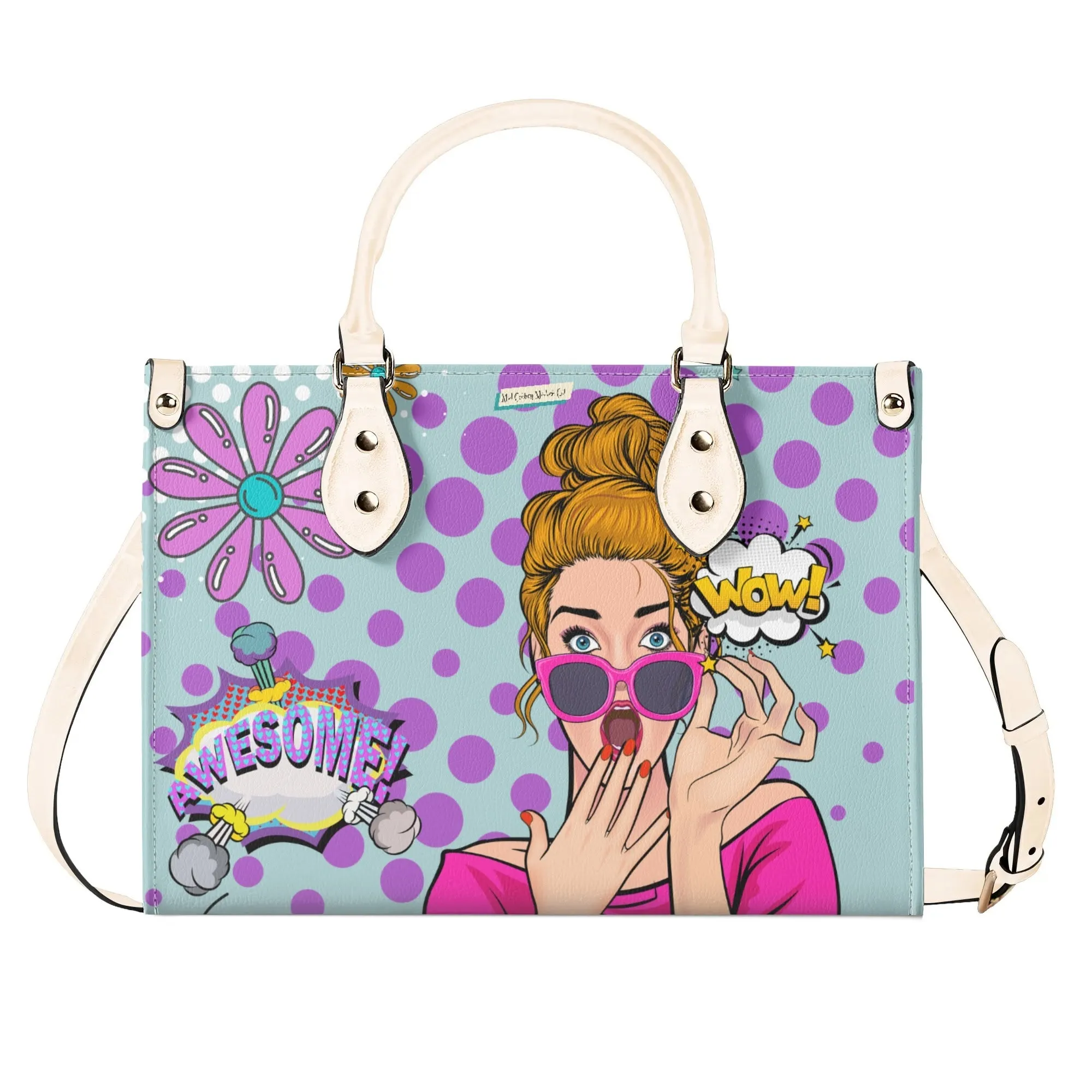 Pop Art Funky Fun Retro Reversible Handbag, Shoulder Bag