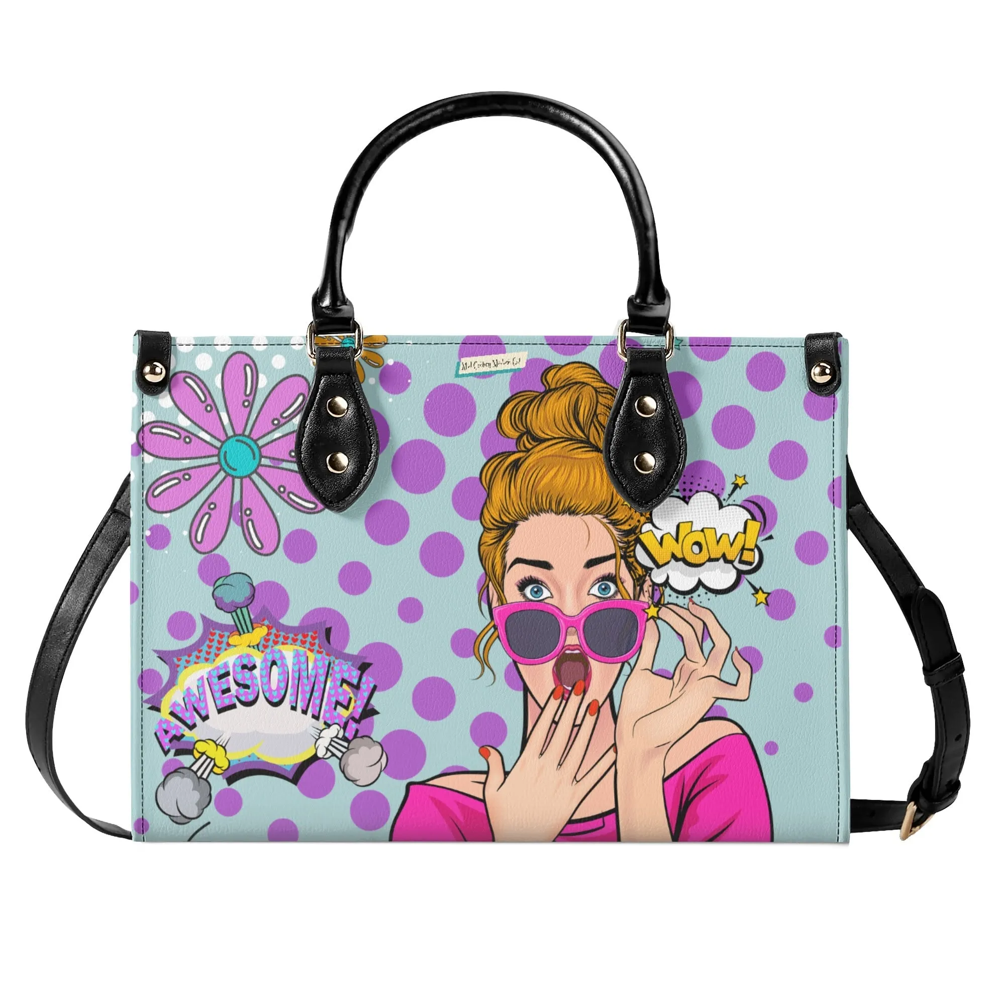 Pop Art Funky Fun Retro Reversible Handbag, Shoulder Bag