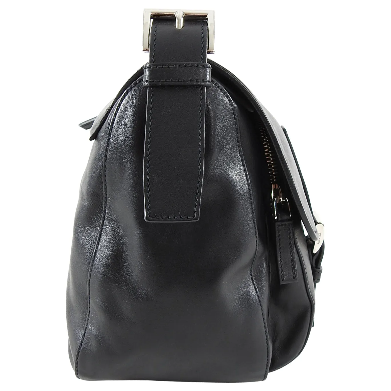 Prada Black Leather Small Crossbody Messenger Bag