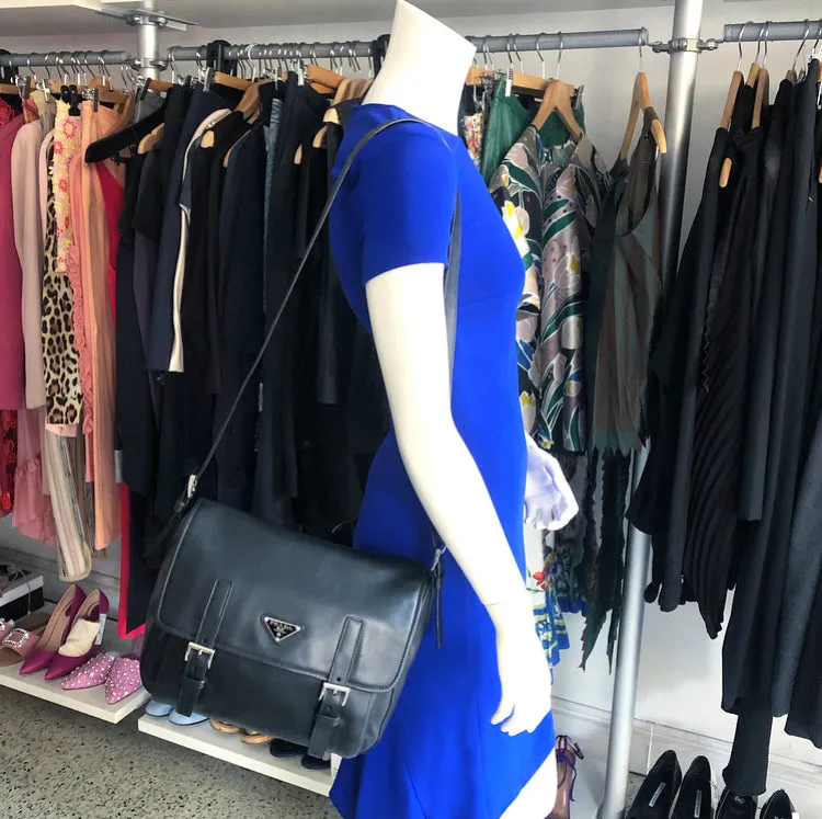 Prada Black Leather Small Crossbody Messenger Bag