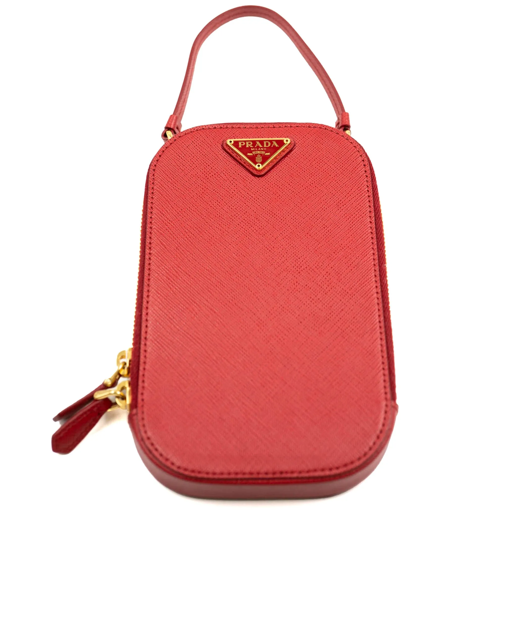 Prada Red Leather Saffiano Mini-bag Crossbody Bag - AWL4158