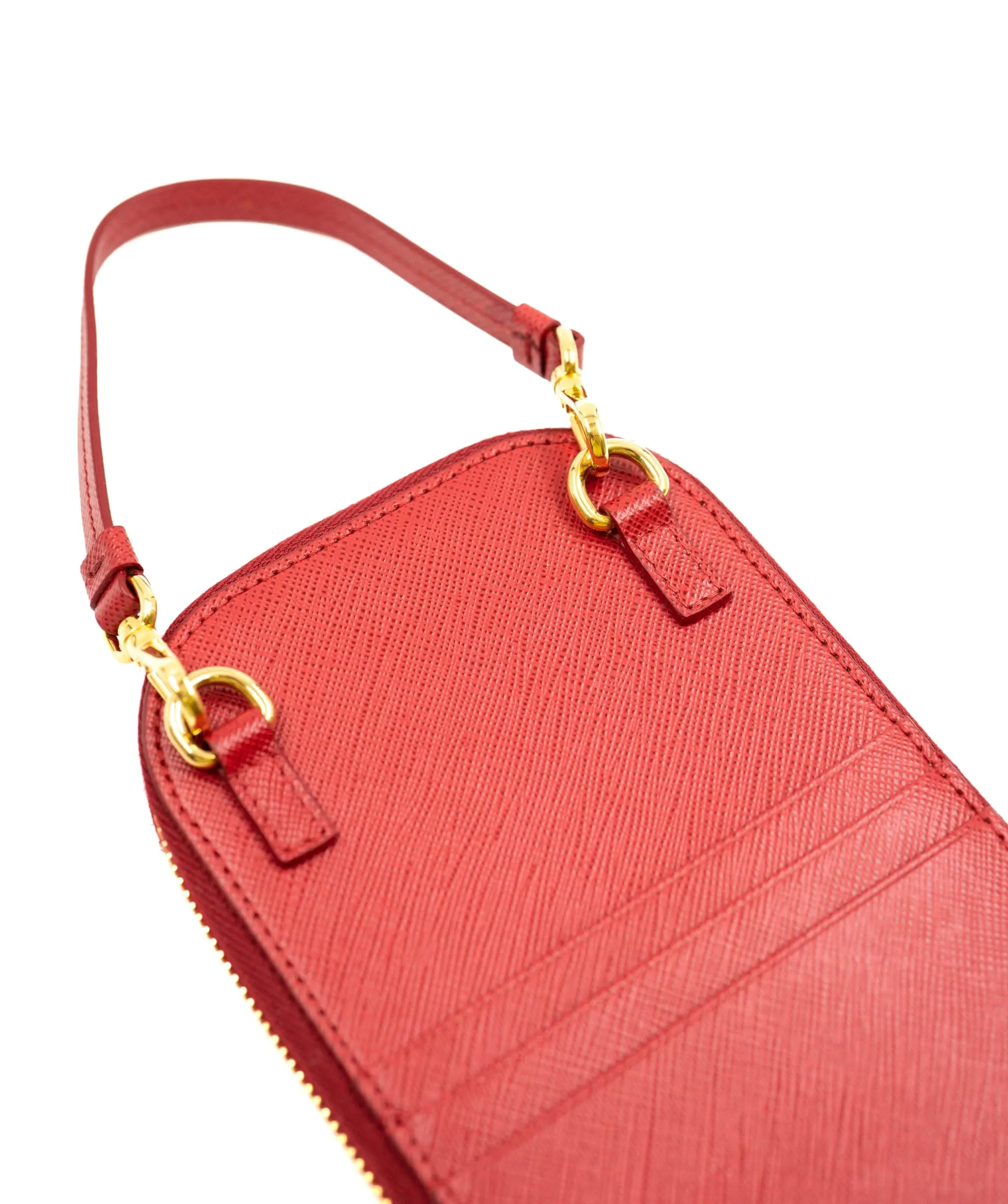 Prada Red Leather Saffiano Mini-bag Crossbody Bag - AWL4158