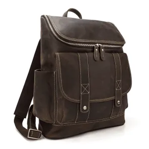 Premium Leather Backpacks 16In Laptop Daypack Travel Bag
