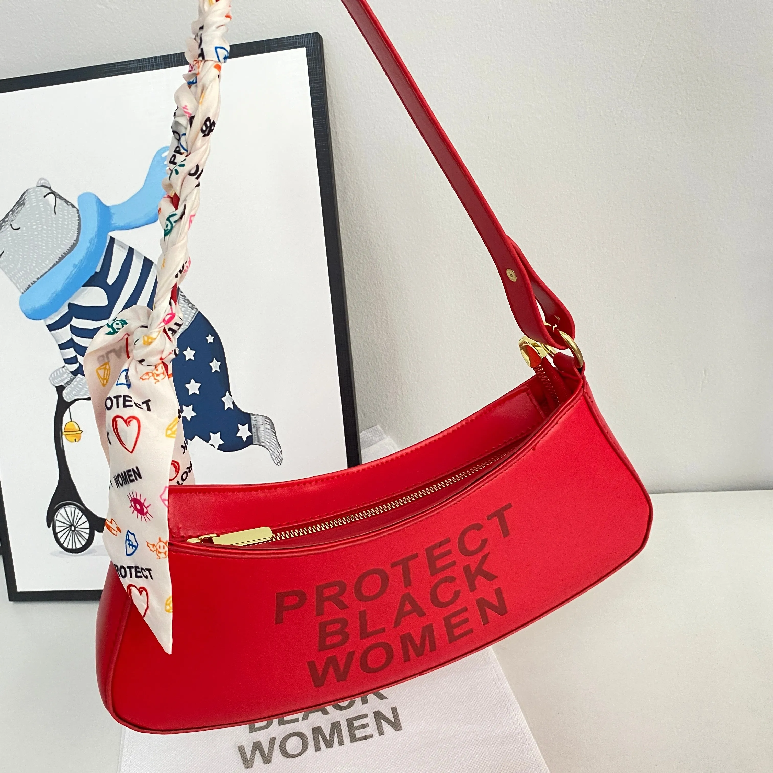 Print Letter Bag Shoulder Bag Underarm Bag（AB2097）