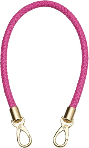 QUARKZMAN Handbag Strap Leather 60 cm/23.6 Inch PU Braided Purse Replacement Handle for Women's Handbag Clutch Bag (Fuchsia)