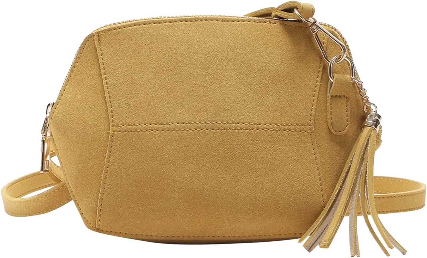 Quilted Crossbody Purses for Women Crossbody Purses and Handbags Lightweight Pocketbook Travel Bag with Zipper(Yellow)