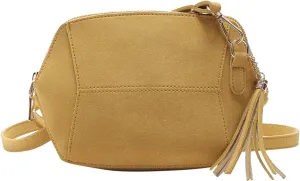 Quilted Crossbody Purses for Women Crossbody Purses and Handbags Lightweight Pocketbook Travel Bag with Zipper(Yellow)