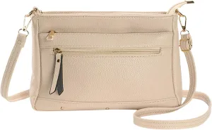 Quilted Crossbody Purses for Women Genuine Leather Crossbody Bags for Women Carry Options for Work and Daily Use(Beige)