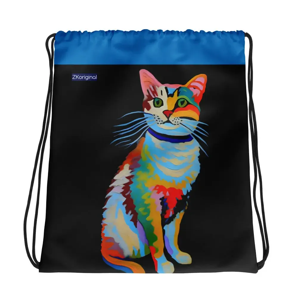 "Cat Lovers" Collection - Cool Cat Drawstring Bag