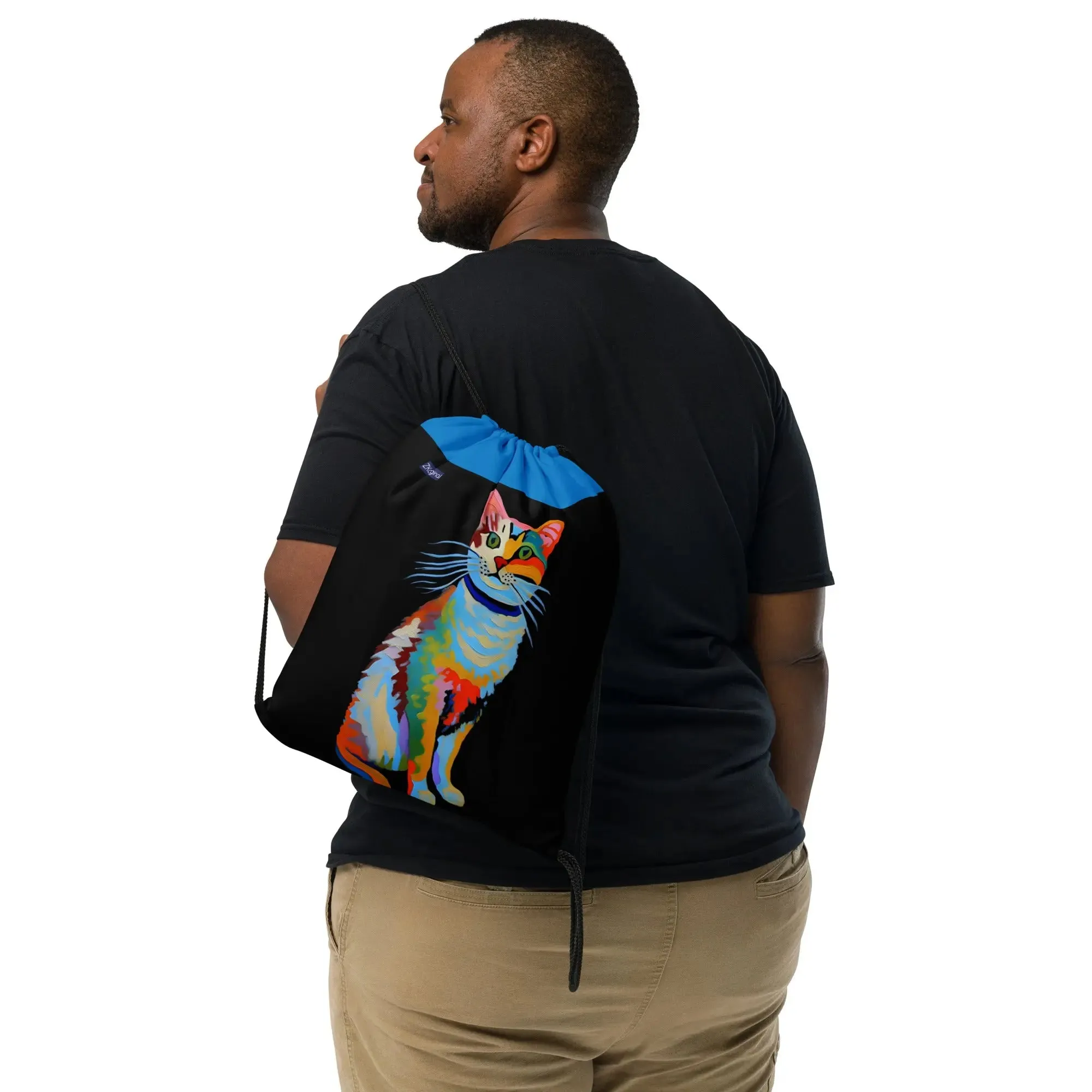 "Cat Lovers" Collection - Cool Cat Drawstring Bag