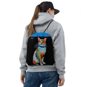 "Cat Lovers" Collection - Cool Cat Drawstring Bag