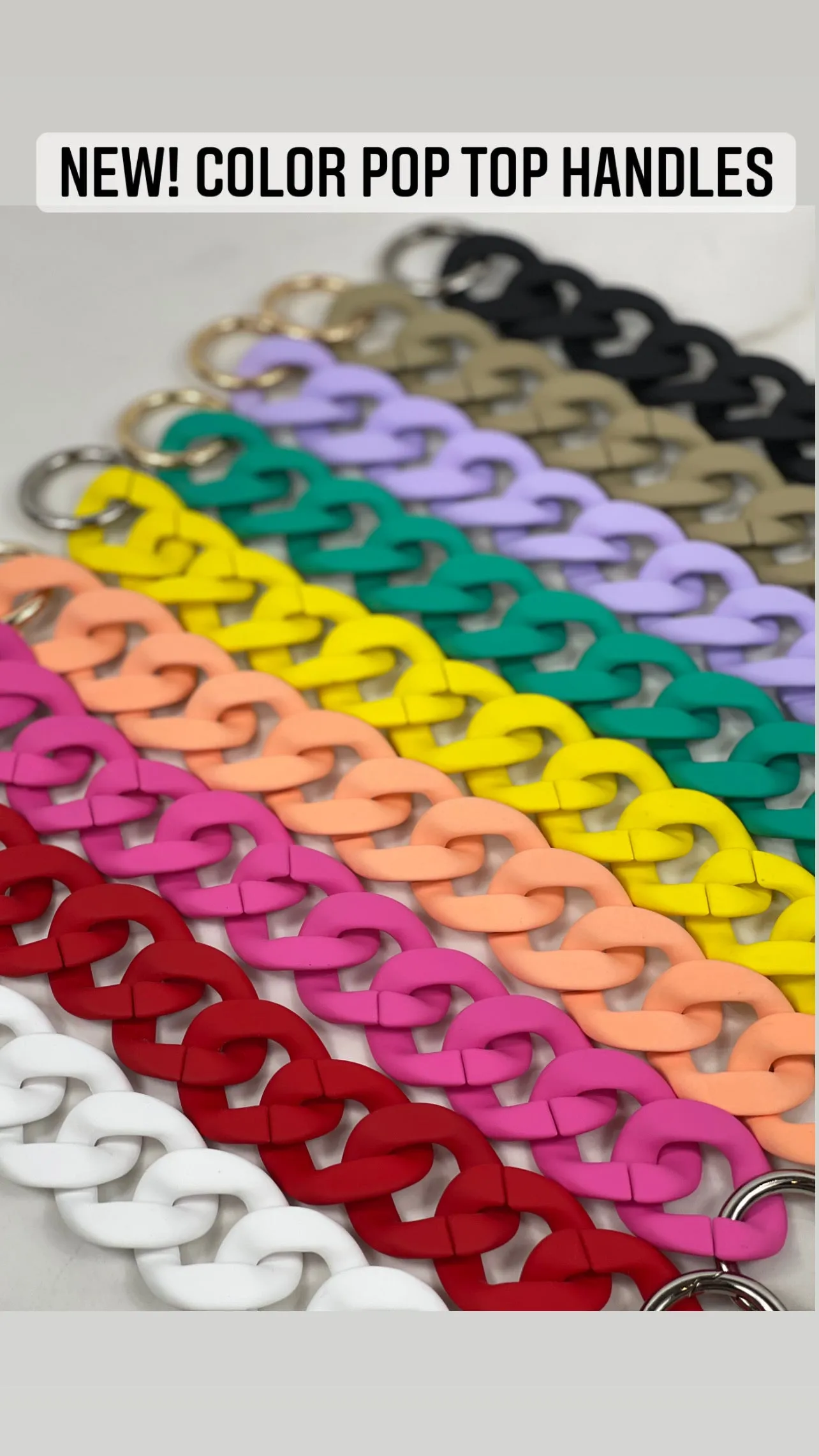 "SUGAR DADDY” Matte Acrylic Top Handle Chain 12"