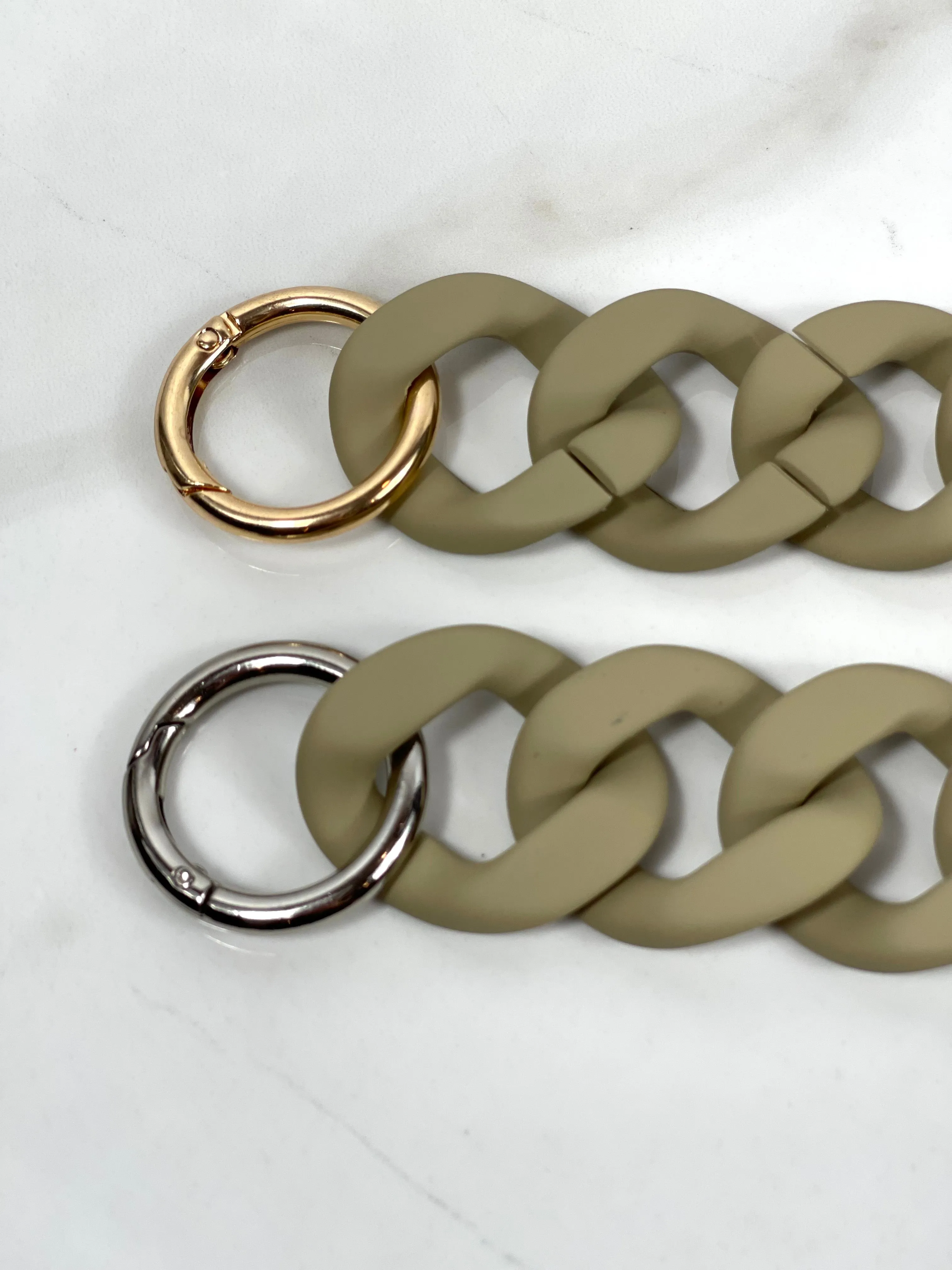 "SUGAR DADDY” Matte Acrylic Top Handle Chain 12"
