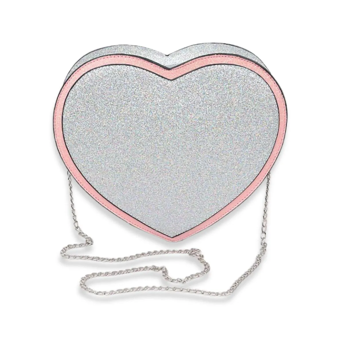 Rainbow Glitter Heart Crossbody Bag