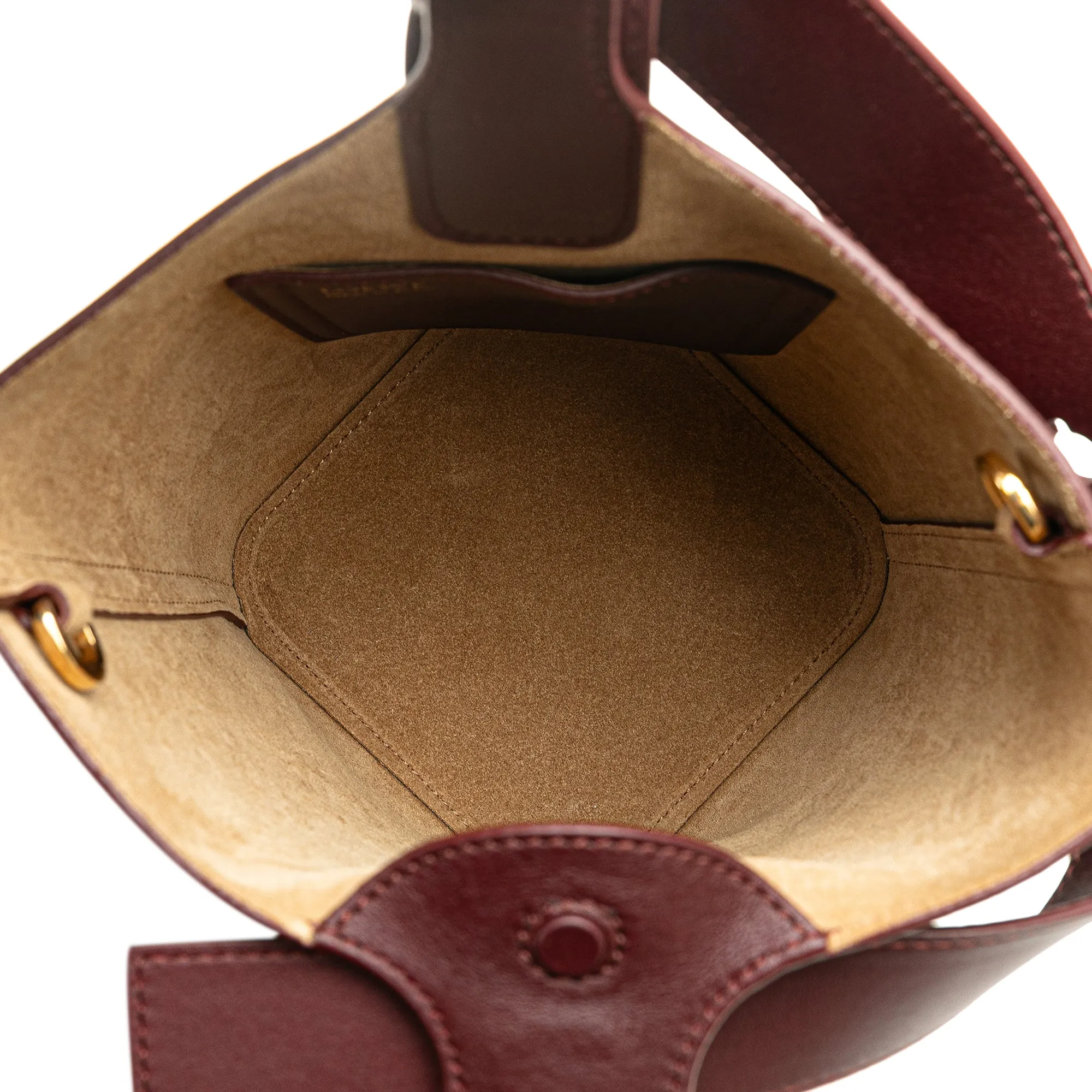 Red LOEWE Mini Calfskin Pebble Bucket Bag Satchel