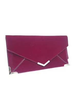 Red Velvet Envelope Clutch Bag