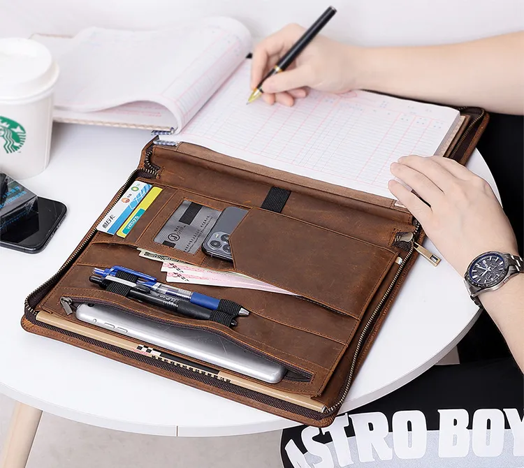 Retro Leather Multi Funcitonal padfolio Case J2110