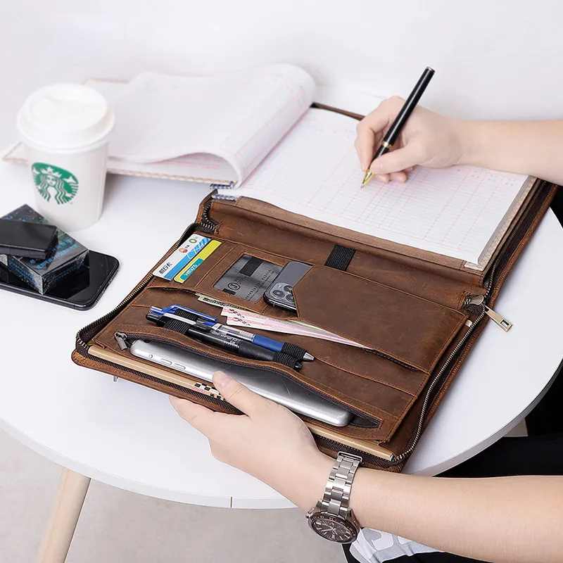 Retro Leather Multi Funcitonal padfolio Case J2110