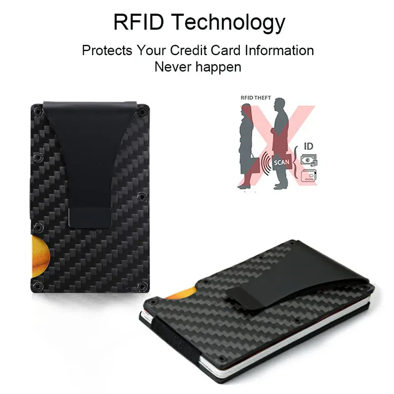 RFID-Blocking Carbon Fiber Aluminum Card Holder Wallet