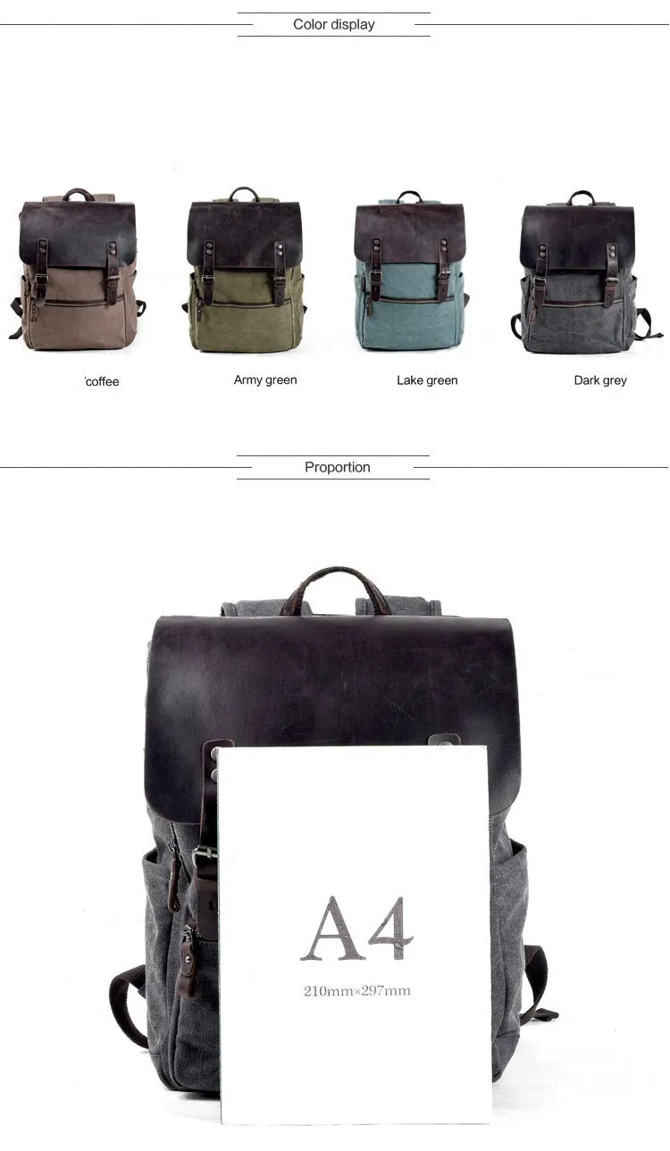 Riza Canvas & Leather Backpack
