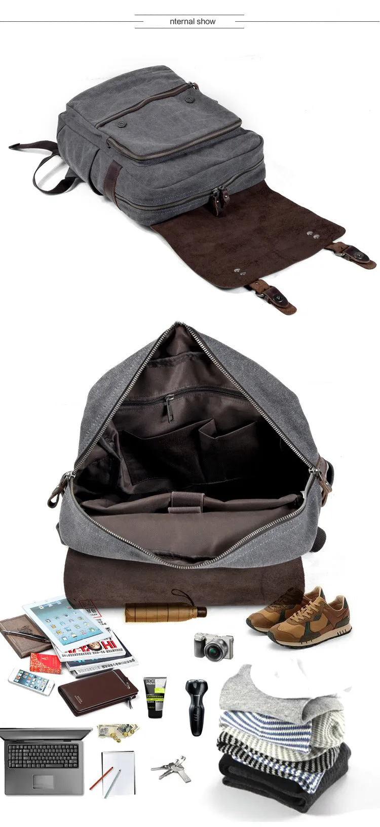 Riza Canvas & Leather Backpack