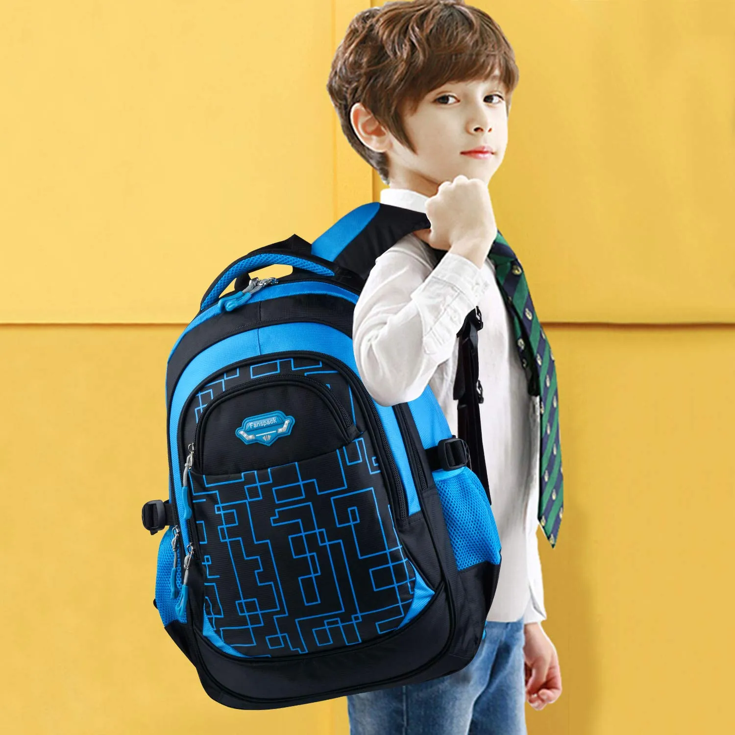 Rolling Backpack, Fanspack Rolling Backpack for Boys Fashion Wheeled Backpack Laptop Backpack