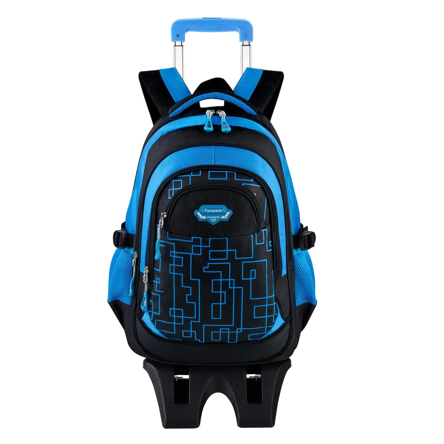 Rolling Backpack, Fanspack Rolling Backpack for Boys Fashion Wheeled Backpack Laptop Backpack