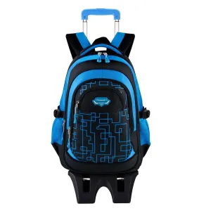 Rolling Backpack, Fanspack Rolling Backpack for Boys Fashion Wheeled Backpack Laptop Backpack
