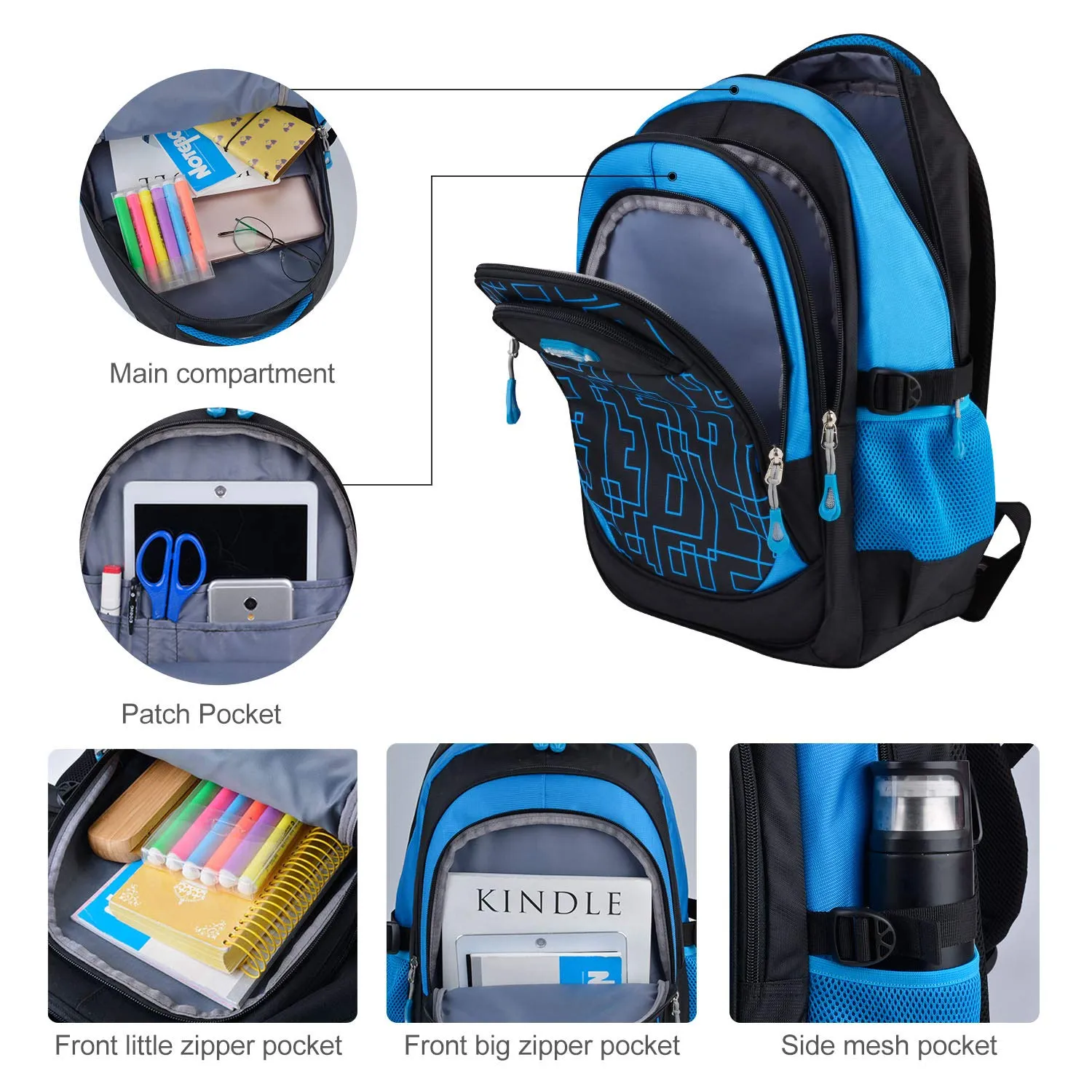Rolling Backpack, Fanspack Rolling Backpack for Boys Fashion Wheeled Backpack Laptop Backpack